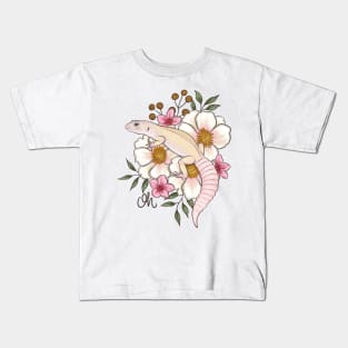 Leopard Gecko Murphy's Patternless with Florals Kids T-Shirt